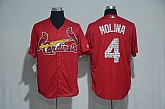 St. Louis Cardinals #4 Yadier Molina Red 2017 Spring Training New Cool Base Stitched Jersey,baseball caps,new era cap wholesale,wholesale hats